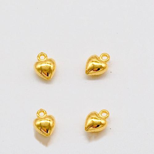 Tibetan Style Heart Pendants, antique gold color plated, DIY, 9x7mm, 100PCs/Bag, Sold By Bag