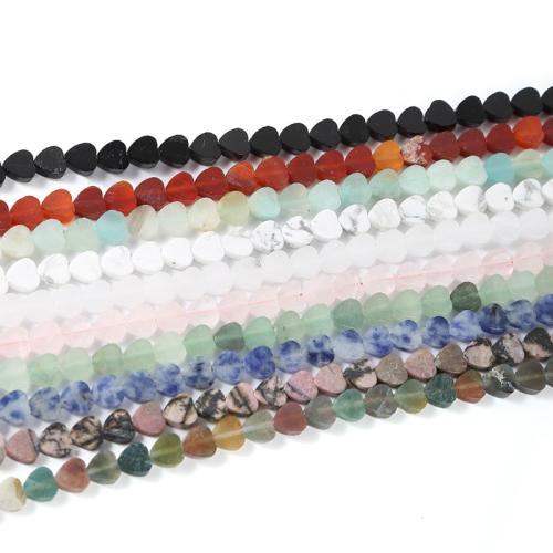 Gemstone Jewelry Beads, Heart, polished, different materials for choice, 6mm, Approx 60PCs/Strand, Sold By Strand