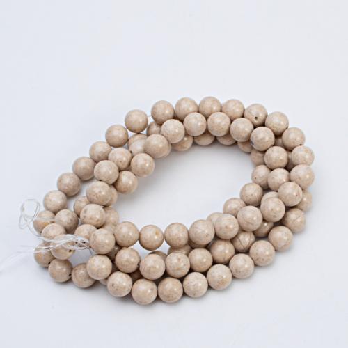 Gemstone Jewelry Beads, Natural Stone, Round, DIY & fossil style & different size for choice, Hole:Approx 1mm, Length:Approx 15.5 Inch, Sold By PC