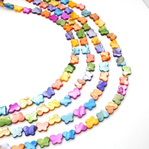 Natural Freshwater Shell Beads, Butterfly, DIY, multi-colored, 9x12mm, Sold Per Approx 38 cm Strand