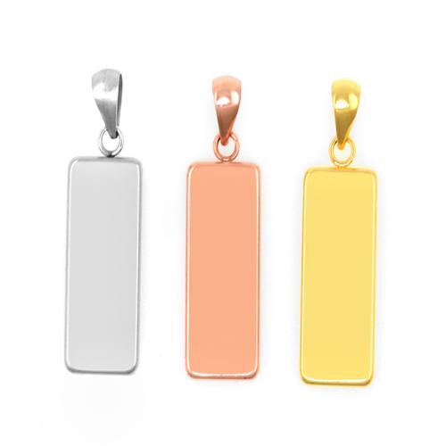 Stainless Steel Pendant Setting, 304 Stainless Steel, Rectangle, plated, DIY, more colors for choice, 11x26mm, Sold By PC