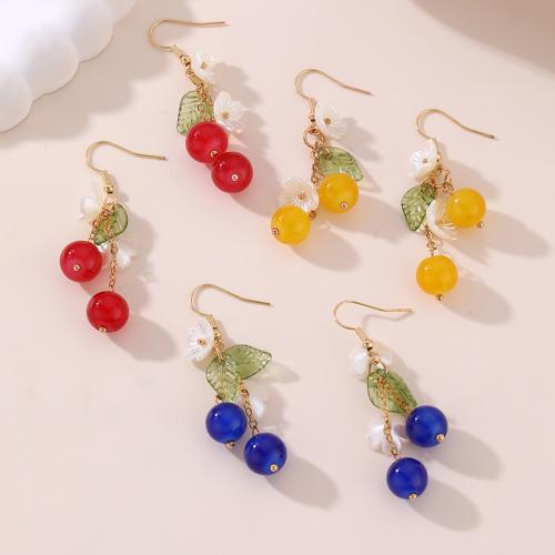 Boucles d'oreilles en alliage de zinc, plastique, avec alliage de zinc, bijoux de mode, plus de couleurs à choisir, 10x59mm, Vendu par paire