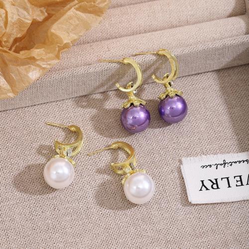 Tibetan Style Drop Earrings, with Plastic Pearl, plated, fashion jewelry & with rhinestone, more colors for choice, nickel, lead & cadmium free, Sold By Pair