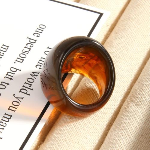 Resin Finger Ring, fashion jewelry, brown, Sold By PC