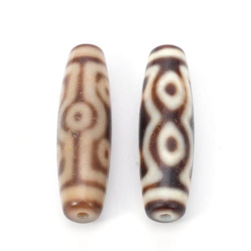 Natural Tibetan Agate Dzi Beads, DIY, 12x44mm, Sold By PC