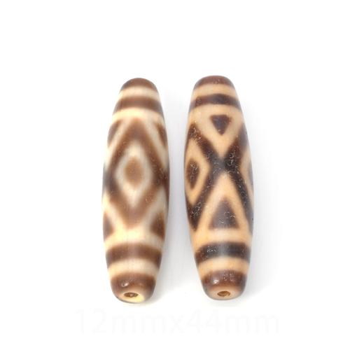 Natural Tibetan Agate Dzi Beads, DIY, 12x44mm, Sold By PC