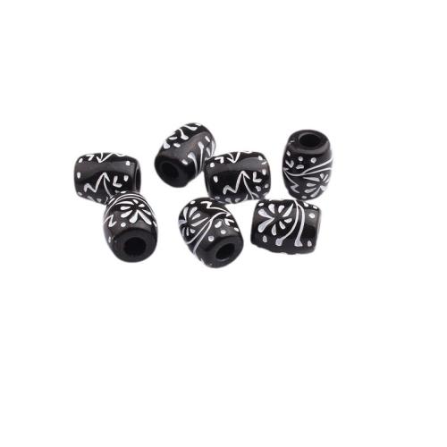 Resin Large Hole Bead, stoving varnish, DIY, black, 10x12mm, Hole:Approx 4mm, Sold By PC