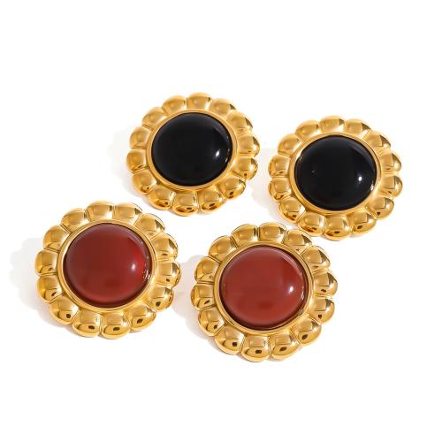 Pendientes de Acero Inoxidable, acero inoxidable 304, chapado, Joyería & diferentes estilos para la opción & para mujer, dorado, agujero:aproximado 4mm, Vendido por Par