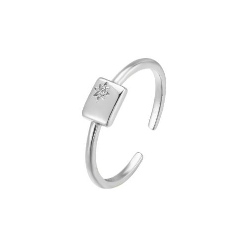 Cubic Zirconia micr3ofono pavimenta anillos de plata esterlina, plata de ley 925, micro arcilla de zirconia cúbica & para mujer, más colores para la opción, Vendido por UD