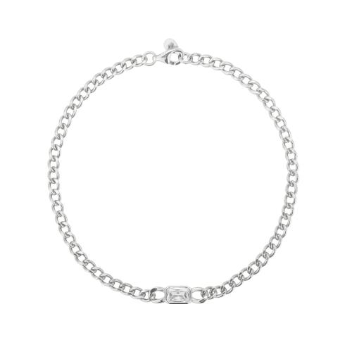 Sterling Silber Armbänder, 925 Sterling Silber, Micro pave Zirkonia & für Frau, keine, Länge:ca. 20 cm, verkauft von PC