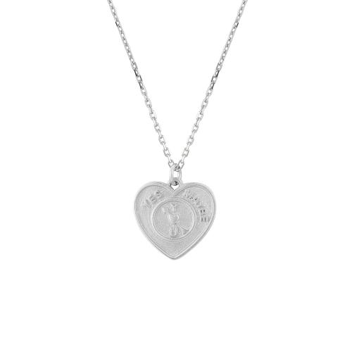 Colliers en argent sterling, argent sterling 925, avec 5CM chaînes de rallonge, coeur, pour femme, plus de couleurs à choisir, Longueur:Environ 40 cm, Vendu par PC