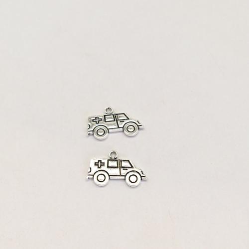 Vehicle Shaped Tibetan Style Pendants, Ambulance, antique silver color plated, DIY, 13x22x2mm, 100PCs/Bag, Sold By Bag