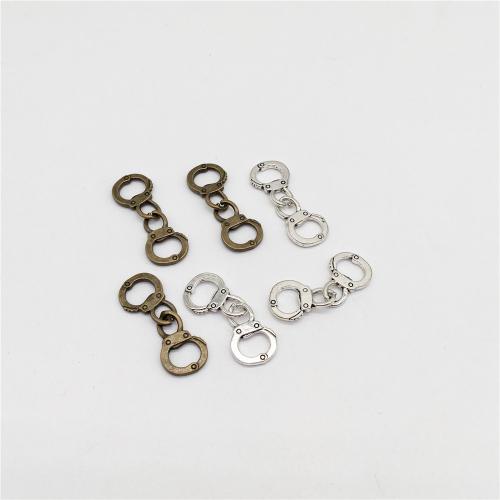 Tibetan Style Connector, Handcuffs, plated, DIY & 1/1 loop, more colors for choice, 32x12x2mm, 100PCs/Bag, Sold By Bag