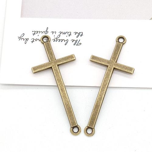 Tibetan Style Connector, Cross, antique bronze color plated, DIY & 1/1 loop, 52x22x2mm, 100PCs/Bag, Sold By Bag