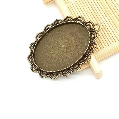 Tibetan Style Pendant Cabochon Setting, Cross, antique bronze color plated, DIY, 30x40mm, 100PCs/Bag, Sold By Bag