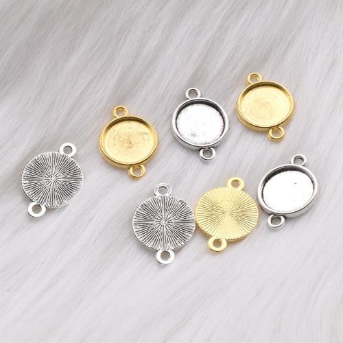 Tibetan Style Connector Setting, Round, plated, DIY & 1/1 loop, more colors for choice, 12mm, 100PCs/Bag, Sold By Bag