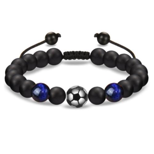 Ojo de tigre Pulsera, con Piedra Abrazine & cordón poliéster & lava, hecho a mano, unisexo & diferentes estilos para la opción, longitud:aproximado 6.7-7.7 Inch, Vendido por UD