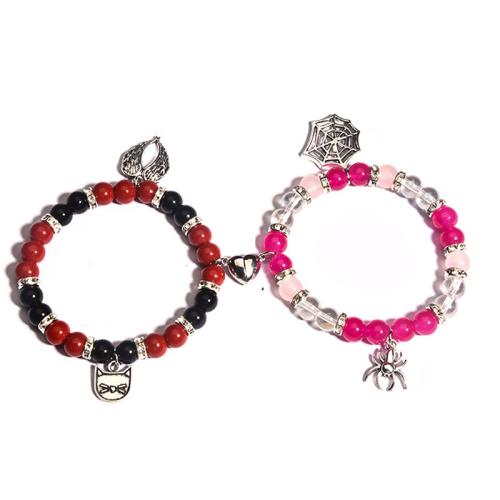 Oeil de chat Set de bracelet, avec alliage de zinc, fait à la main, magnétique & styles différents pour le choix & pour le couple, Longueur:Environ 7.5-7.7 pouce, Vendu par fixé