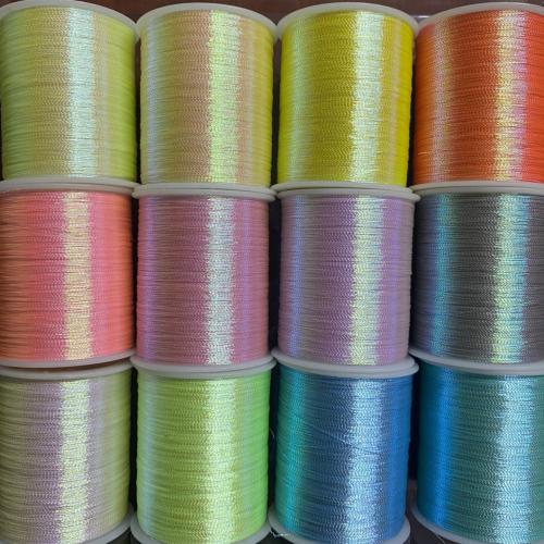 PET Nonelastic Thread, with Polyester, DIY & luminated, Random Color, 0.80mm, Approx 2200m/Spool, Sold By Spool