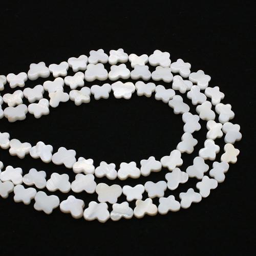 Natural Freshwater Shell Beads, Butterfly, DIY, white, 8x12mm, Sold Per Approx 38 cm Strand