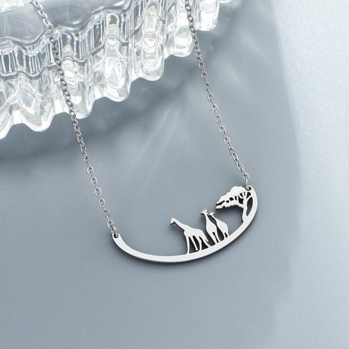 Stainless Steel Jewelry Necklace, 304 Stainless Steel, with 5CM extender chain, Animal, silver color plated, for woman & hollow, nickel, lead & cadmium free, Length:40 cm, Sold By PC