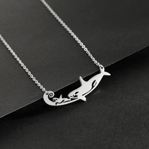 Stainless Steel Jewelry Necklace, 304 Stainless Steel, with 5CM extender chain, Animal, silver color plated, for woman & hollow, nickel, lead & cadmium free, 35x13mm, Length:40 cm, Sold By PC