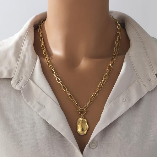 Stainless Steel Jewelry Necklace, 304 Stainless Steel, irregular, gold color plated, for woman, nickel, lead & cadmium free, Length:50 cm, Sold By PC