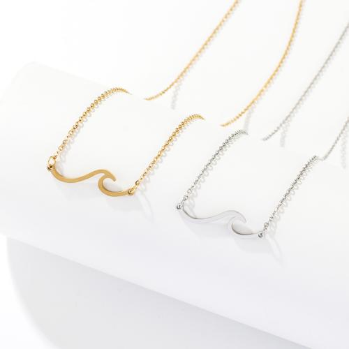 Stainless Steel Jewelry Necklace, 304 Stainless Steel, plated, for woman, more colors for choice, nickel, lead & cadmium free, Length:44 cm, Sold By PC