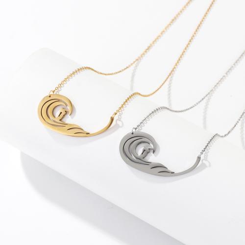 Stainless Steel Jewelry Necklace, 304 Stainless Steel, plated, for woman, more colors for choice, nickel, lead & cadmium free, Length:44 cm, Sold By PC