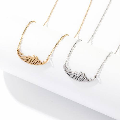 Stainless Steel Jewelry Necklace, 304 Stainless Steel, plated, for woman, more colors for choice, nickel, lead & cadmium free, 35x10mm, Length:40 cm, Sold By PC