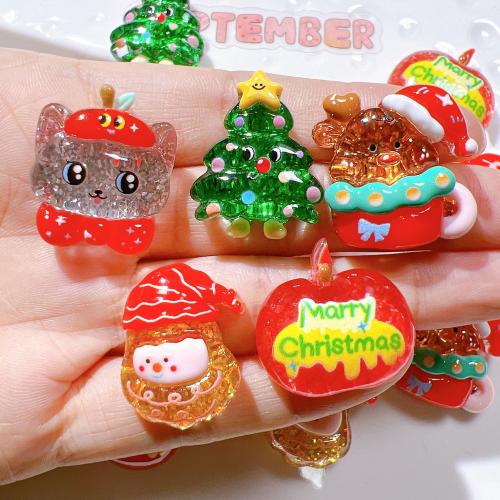 Mobile Phone DIY Decoration, Resin, epoxy gel, Christmas Design & different styles for choice, more colors for choice, Sold By PC