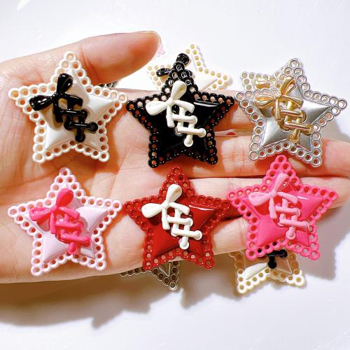 Hair Accessories DIY Findings, Resin, Star, epoxy gel, more colors for choice, Sold By PC