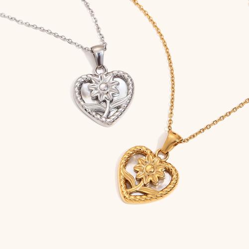 Stainless Steel Jewelry Necklace, 304 Stainless Steel, Heart, plated, for woman, more colors for choice, Sold By PC