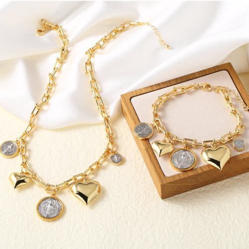 Brass Jewelry Set, gold color plated, fashion jewelry & different styles for choice, golden, nickel, lead & cadmium free, Sold By PC