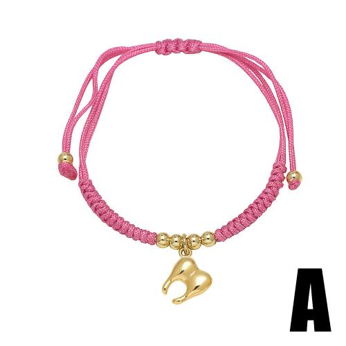 Cúbicos Circonia pulsera Latón Micro pavimenta, cordón de nylon, con metal, Joyería & diferentes patrones para la opción & micro arcilla de zirconia cúbica, más colores para la opción, Vendido por UD