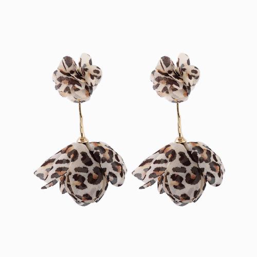 Boucles d'oreilles pendantes en laiton, tissu, avec laiton, bijoux de mode, plus de couleurs à choisir, 137x90mm, Vendu par paire