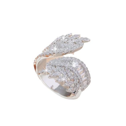 Cubic Zirconia Micro Pave Brass Ring, plated, fashion jewelry & micro pave cubic zirconia & for woman, Sold By PC