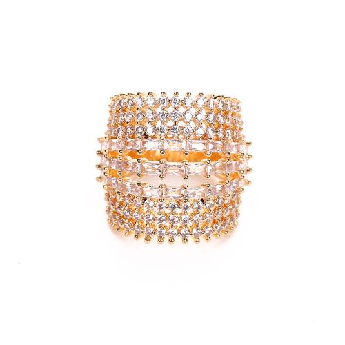 Cubic Zirconia Micro Pave Brass Ring, plated, different size for choice & micro pave cubic zirconia & for woman & hollow, more colors for choice, Sold By PC