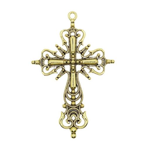 Pendentifs croix en alliage de zinc  , Placage, DIY, plus de couleurs à choisir, 64x42mm, Vendu par PC