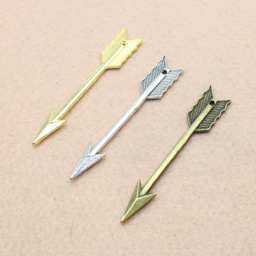 Tibetan Style Pendants, Arrow, plated, DIY, more colors for choice, 62x13mm, Sold By PC