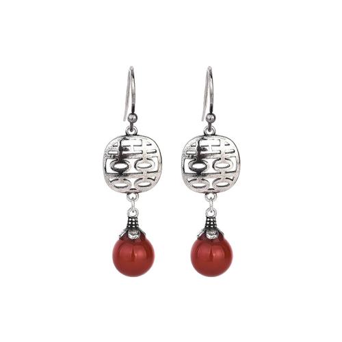 Boucles d'oreilles pendantes en laiton, Vintage & pour femme, argent, 38mm, Vendu par paire