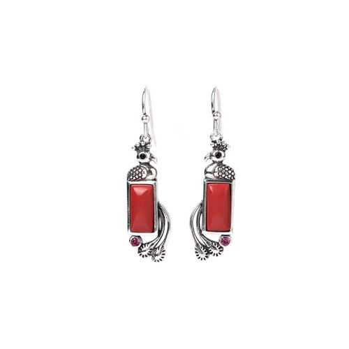 Boucles d'oreilles pendantes en laiton, Vintage & pour femme, argent, 37mm, Vendu par paire