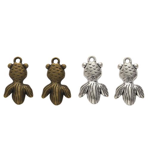 Tibetan Style Animal Pendants, Fish, plated, DIY, more colors for choice, 25x15x3mm, Approx 100PCs/Bag, Sold By Bag