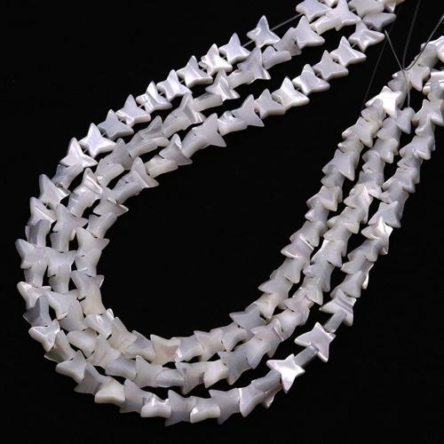 Natural Seashell Beads, Butterfly, DIY, white, 8x10mm, Sold Per Approx 38 cm Strand