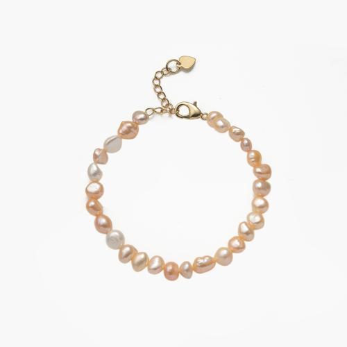 Freshwater Cultured Pearl Bracelet, Freshwater Pearl, for woman, Length:21 cm, Sold By PC