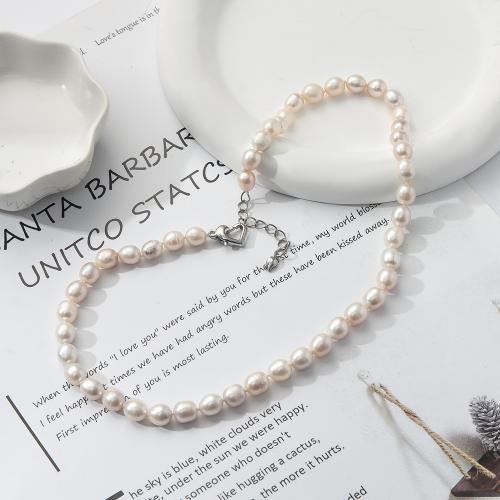 Natural Freshwater Pearl Necklace, for woman, Length:43 cm, Sold By PC