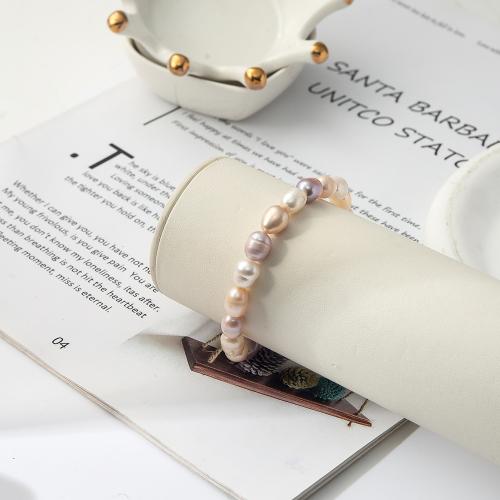 Freshwater Cultured Pearl Bracelet, Freshwater Pearl, for woman, Length:18.5 cm, Sold By PC