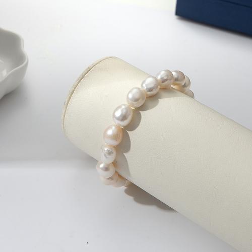 Natural Cultured Freshwater Pearl Jewelry Sets, 2 pieces & for woman, Bracelet: 18.5CM, necklace: 43CM, Sold By Set