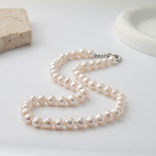 Natural Freshwater Pearl Necklace, for woman, Length:18.5 cm, Sold By PC