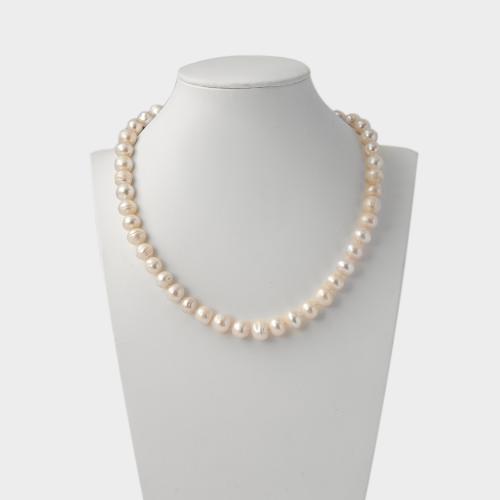 Collar de Perlas Natural de Freshwater, Perlas cultivadas de agua dulce, para mujer, longitud:18.5 cm, Vendido por UD